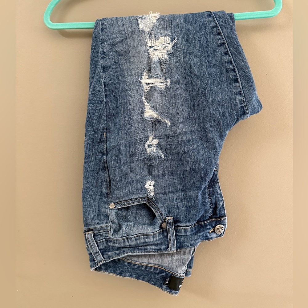 Torrid Blue Distressed Boyfriend Jeans - Picture 2 of 9